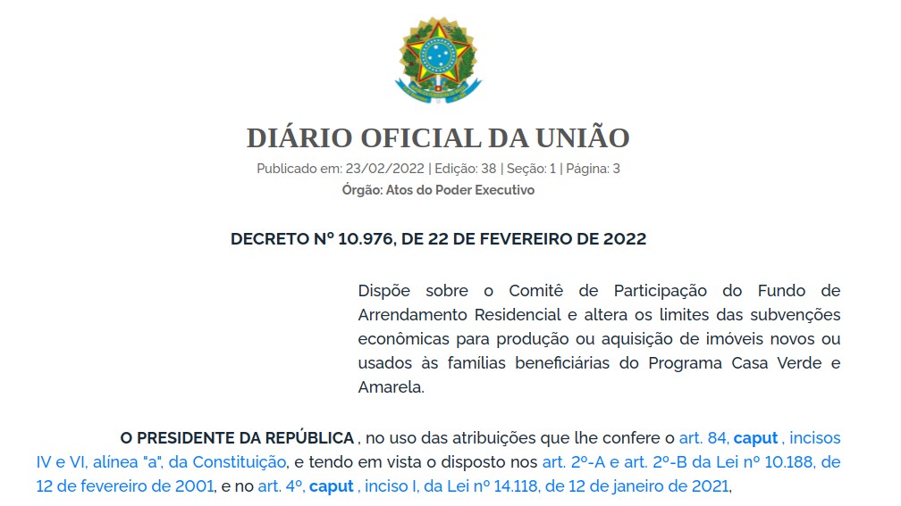 Decreto Federal 10.976